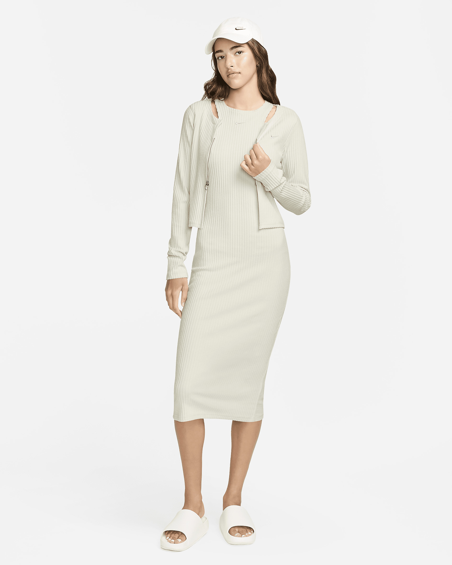 Women's Nike Sportswear Chill Knit Slim Sleeveless Ribbed Midi Dress - 6