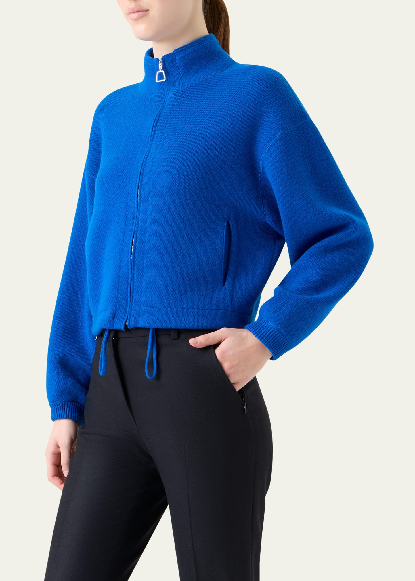 Cashmere Knit Zip Cardigan - 4