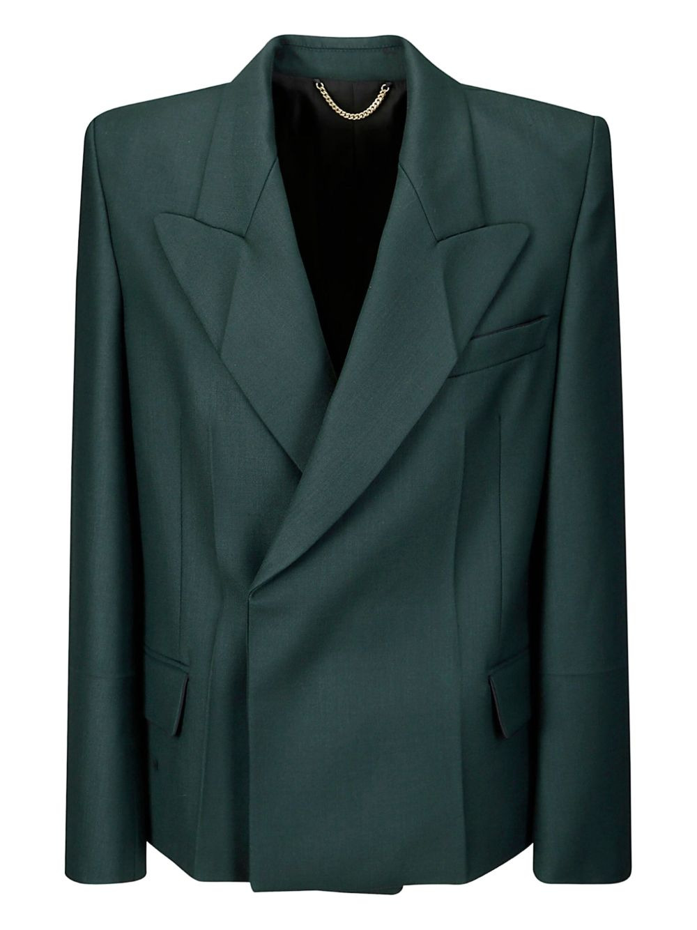 pointed-shoulder blazer - 1