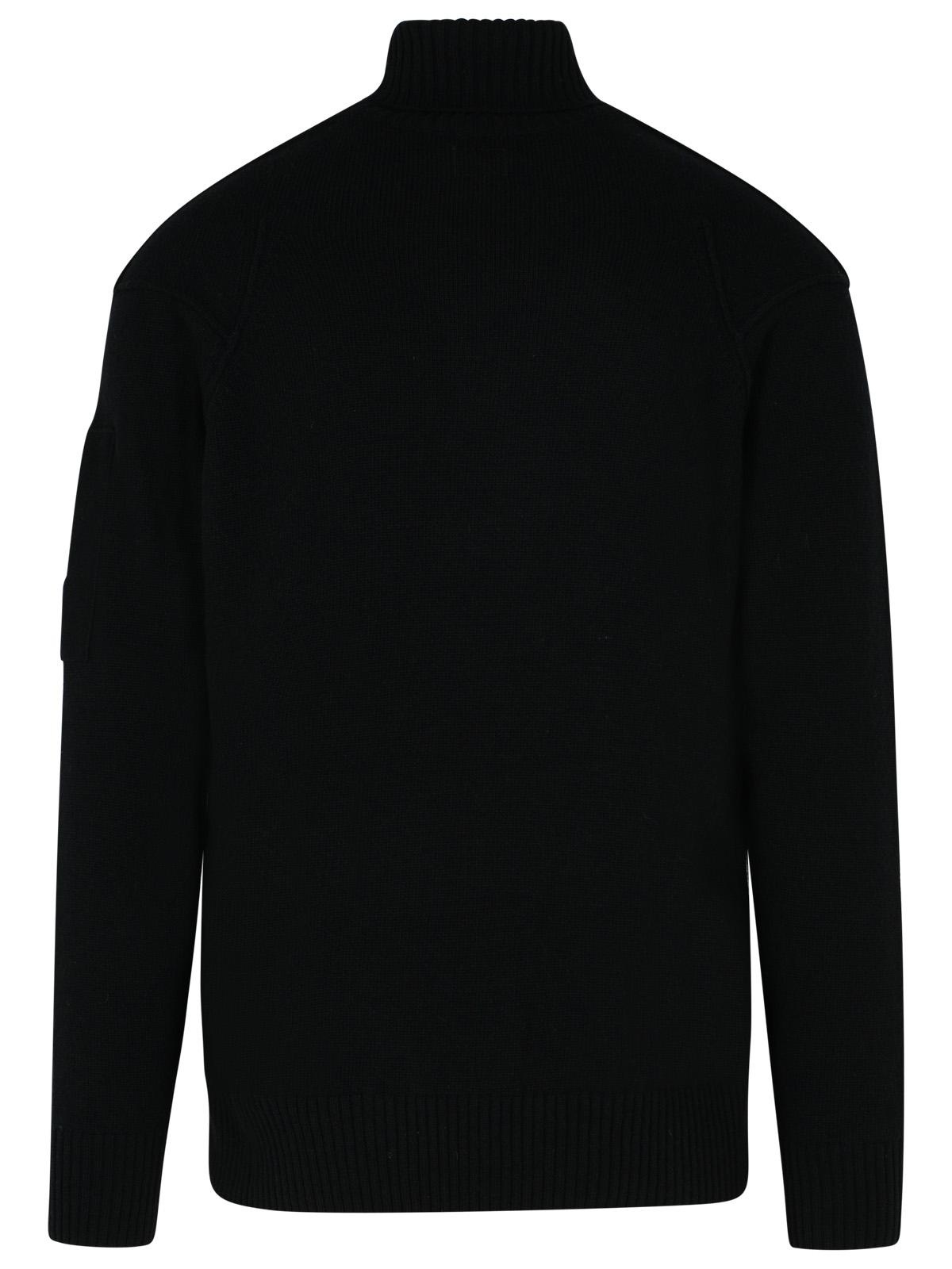 C.P. Company Black Wool Blend Turtleneck Sweater Man - 3