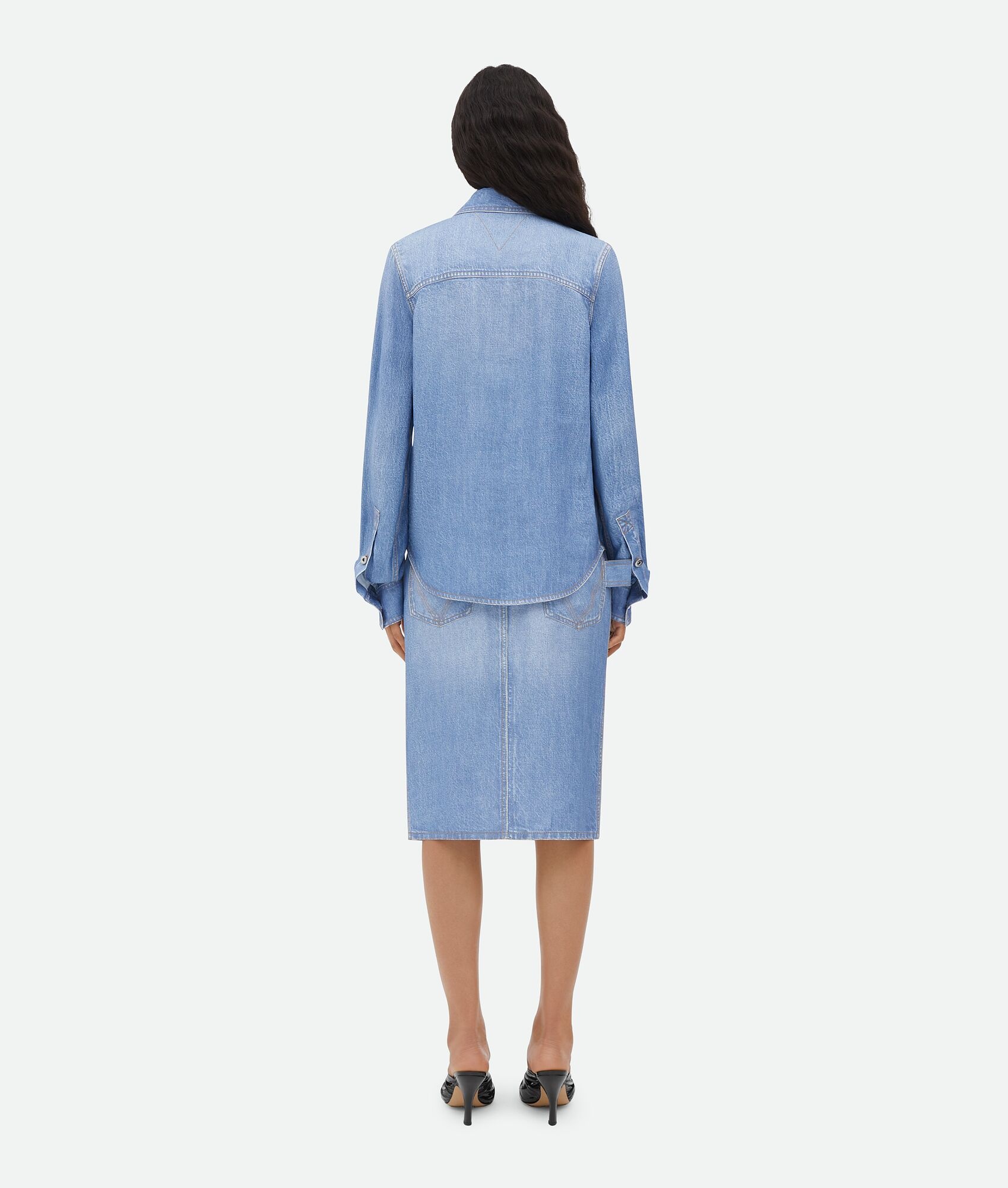 Printed Viscose And Silk Denim Shirt - 3