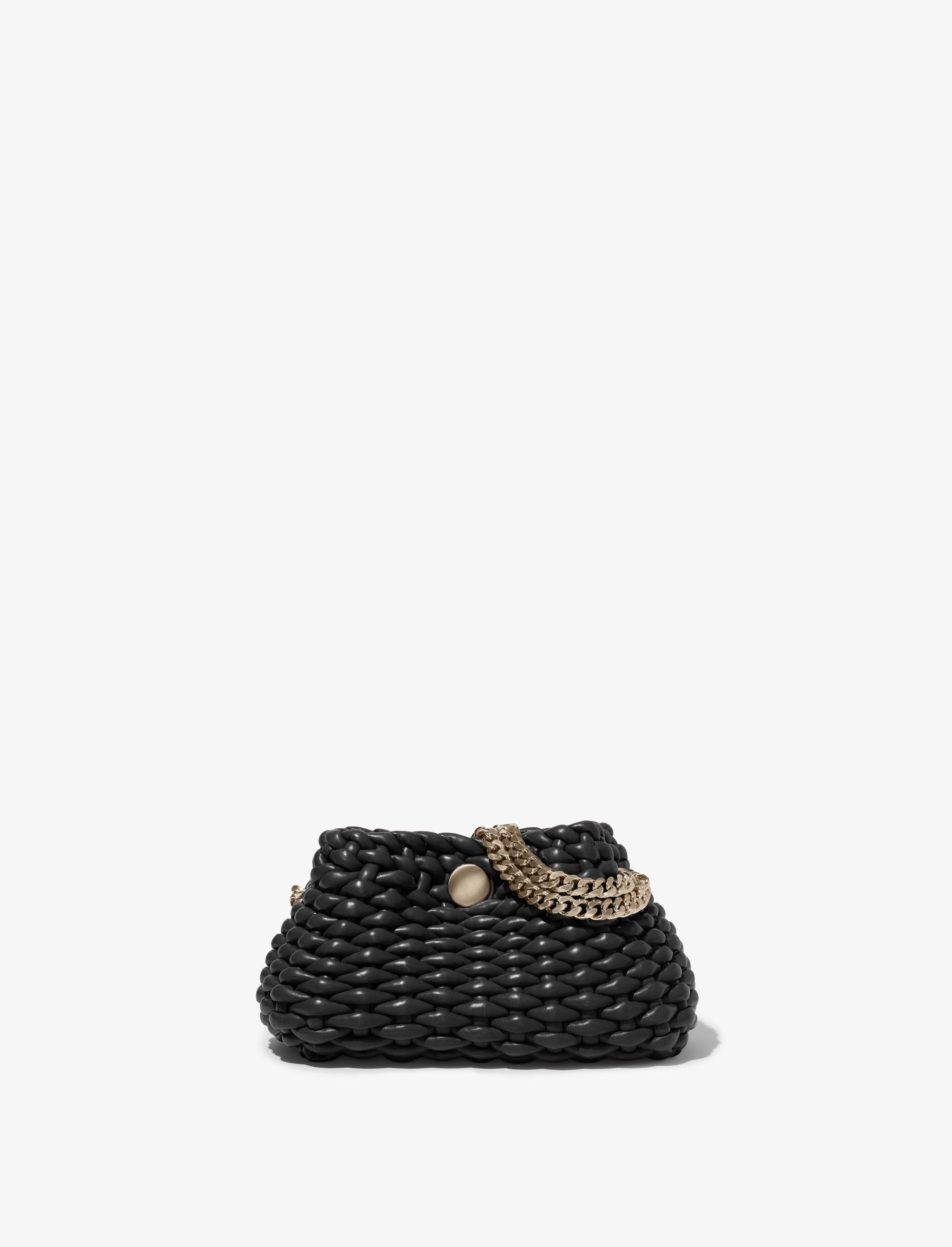 Small Woven Leather Chain Tobo Bag - 6