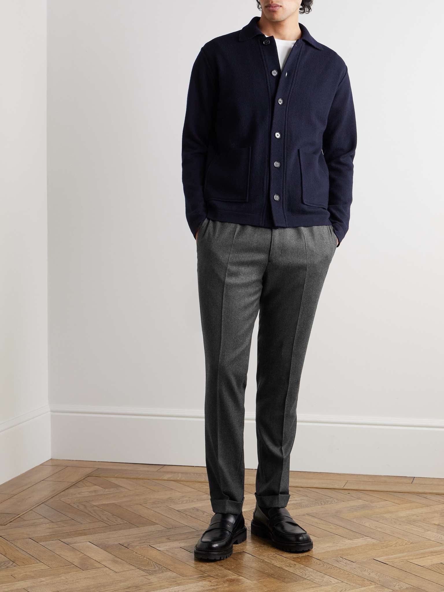 Straight-Leg Wool and Cashmere-Blend Flannel Drawstring Trousers - 2