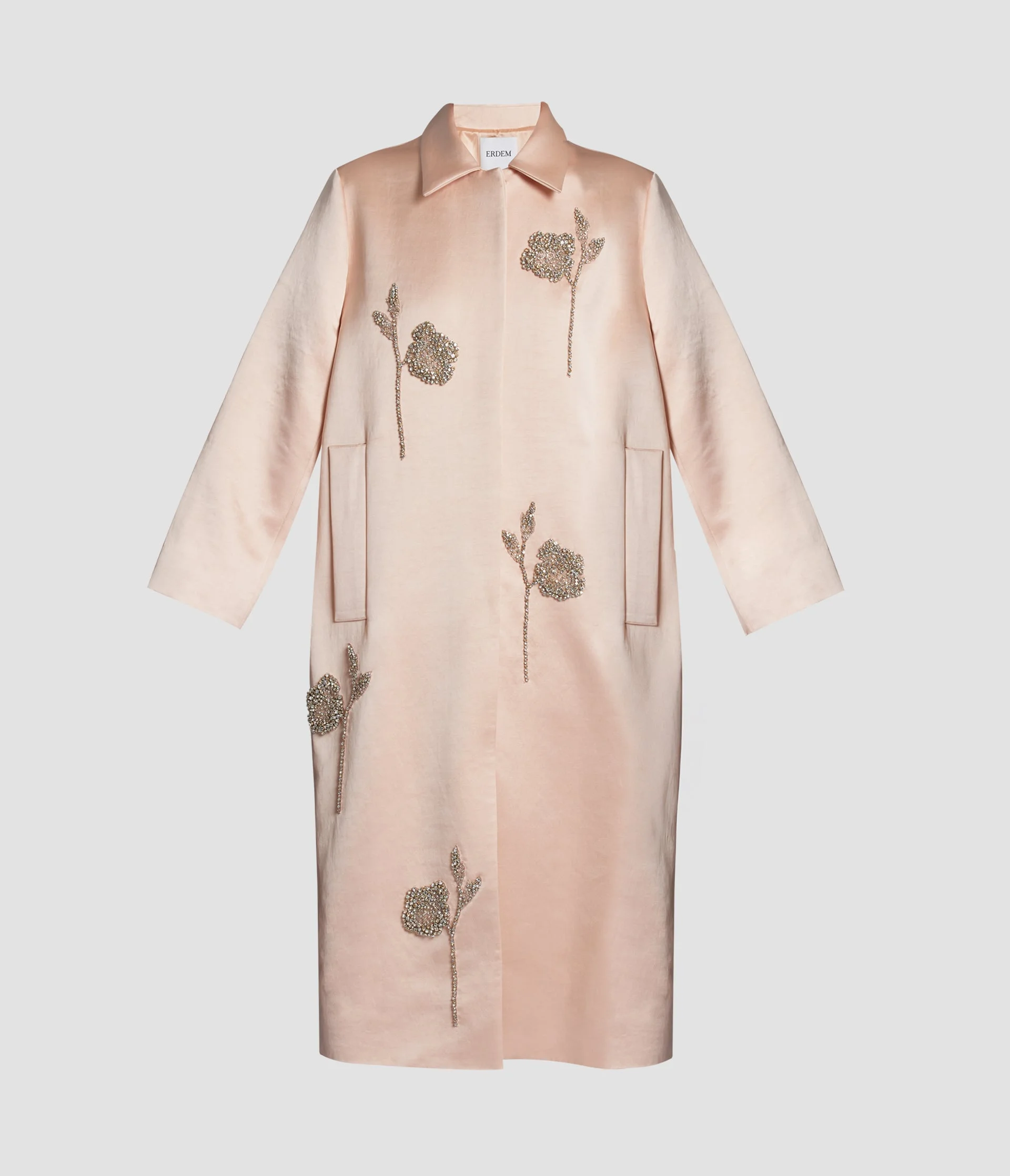 EMBROIDERED HEAVY SATIN COAT - 1