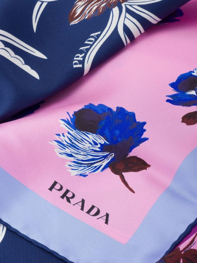 Prada floral-print silk scarf outlook
