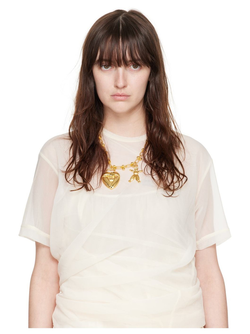 Chopova Lowena Gold Knotted Heart Necklace outlook