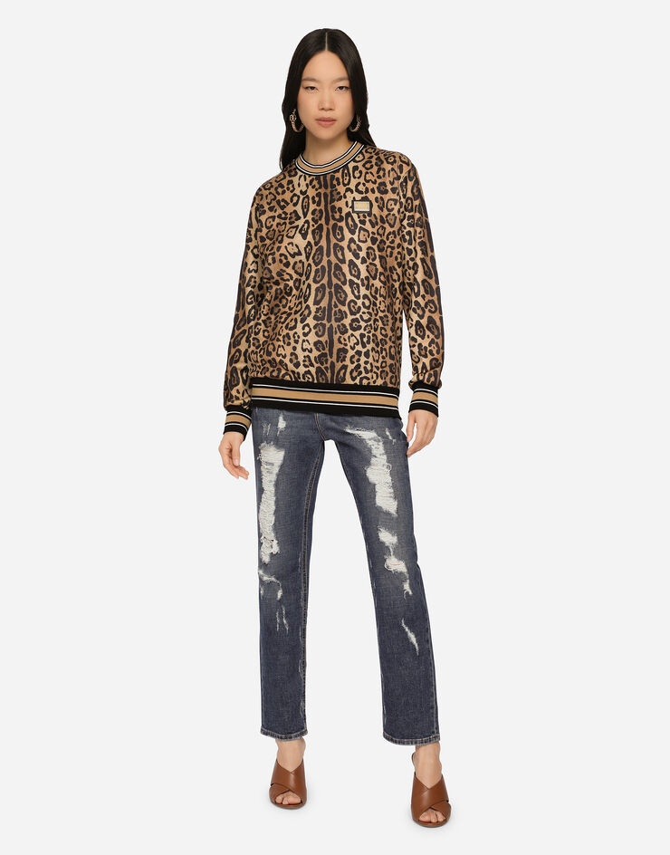 Leopard-print jersey sweatshirt - 4