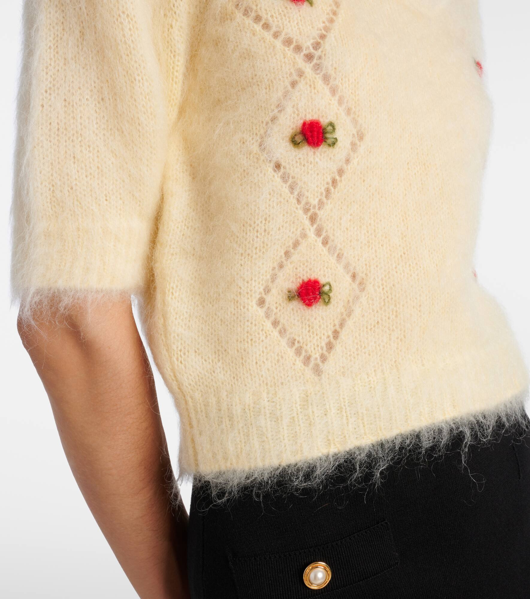 Embroidered mohair-blend sweater - 5