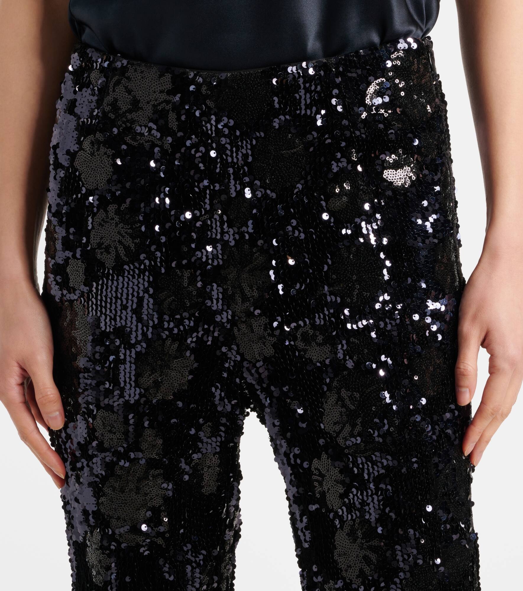 Sequin high-rise flare pants - 4