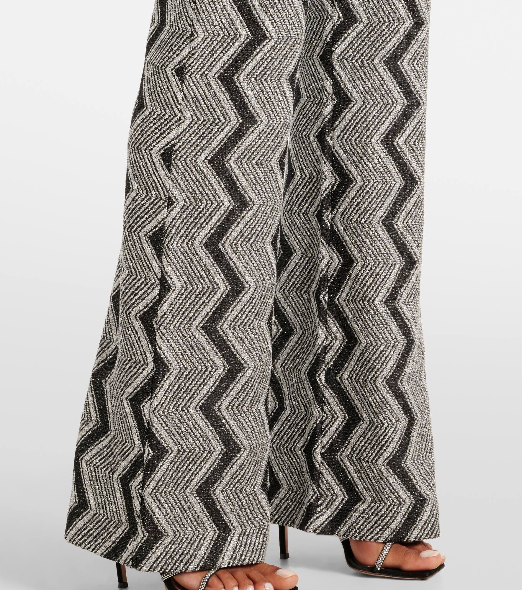Zig Zag lamé wide-leg pants - 5