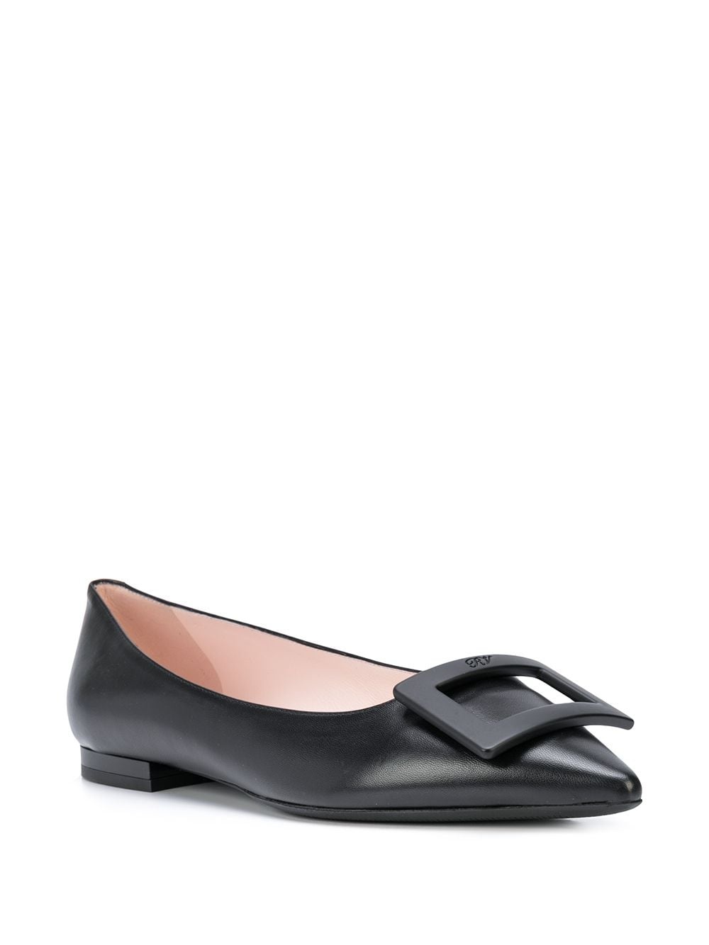 buckle-plaque flat pumps - 2