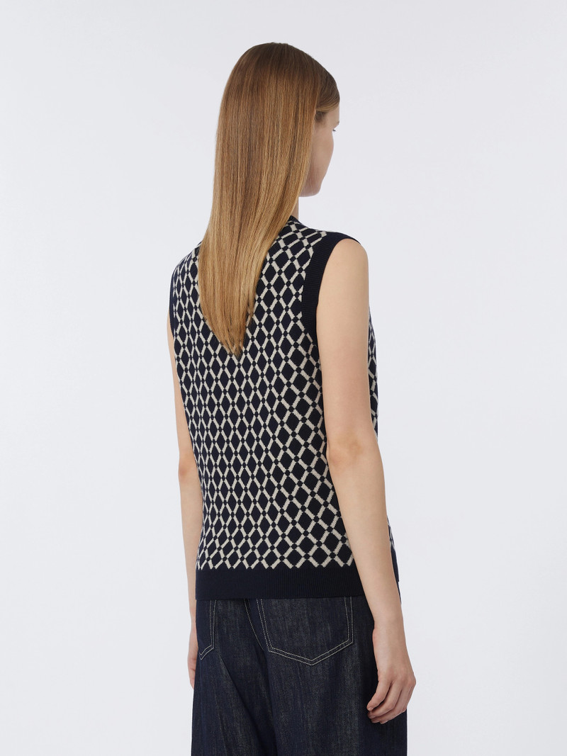 FAVORE Jacquard wool gilet - ULTRAMARINE 4