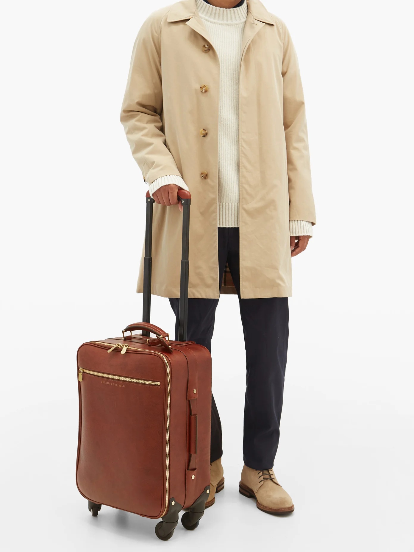 Grained-leather carry-on suitcase - 2