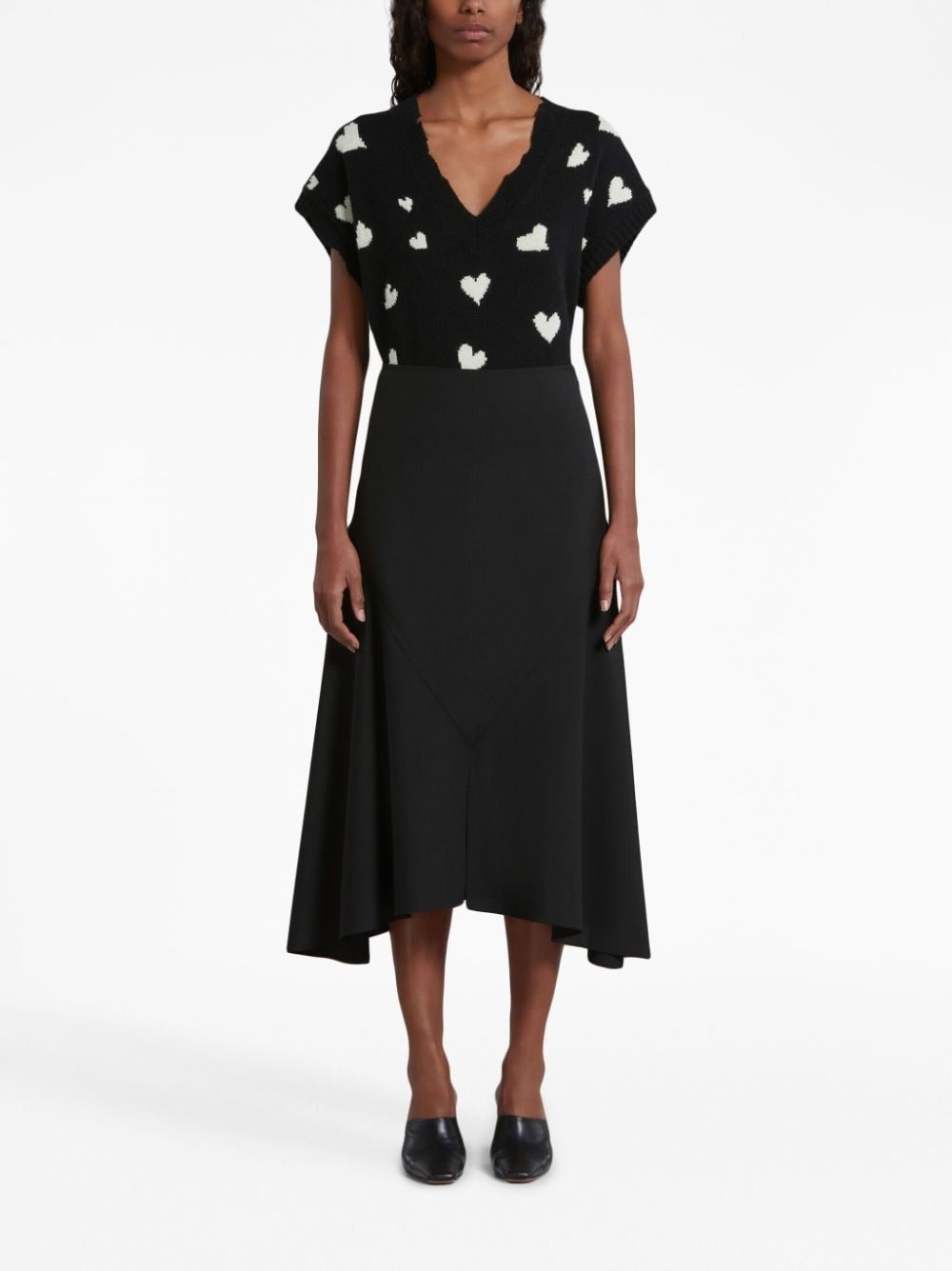 high-waisted high-low hem skirt - 3