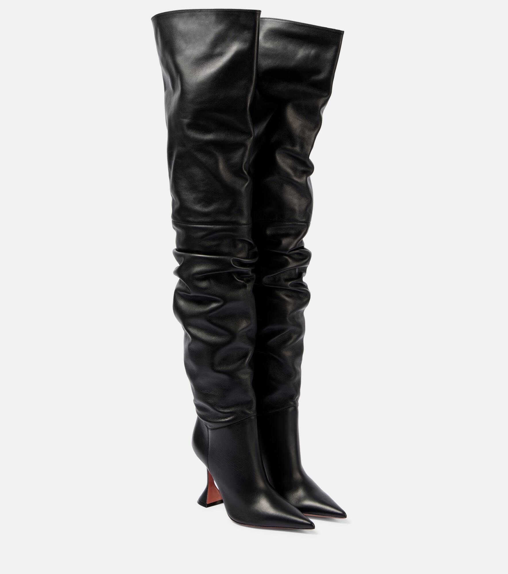 Olivia 95 leather over-the-knee boots - 1