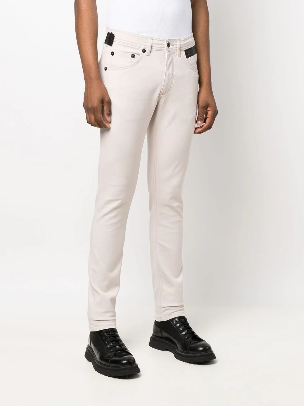 logo-patch straight-leg jeans - 3