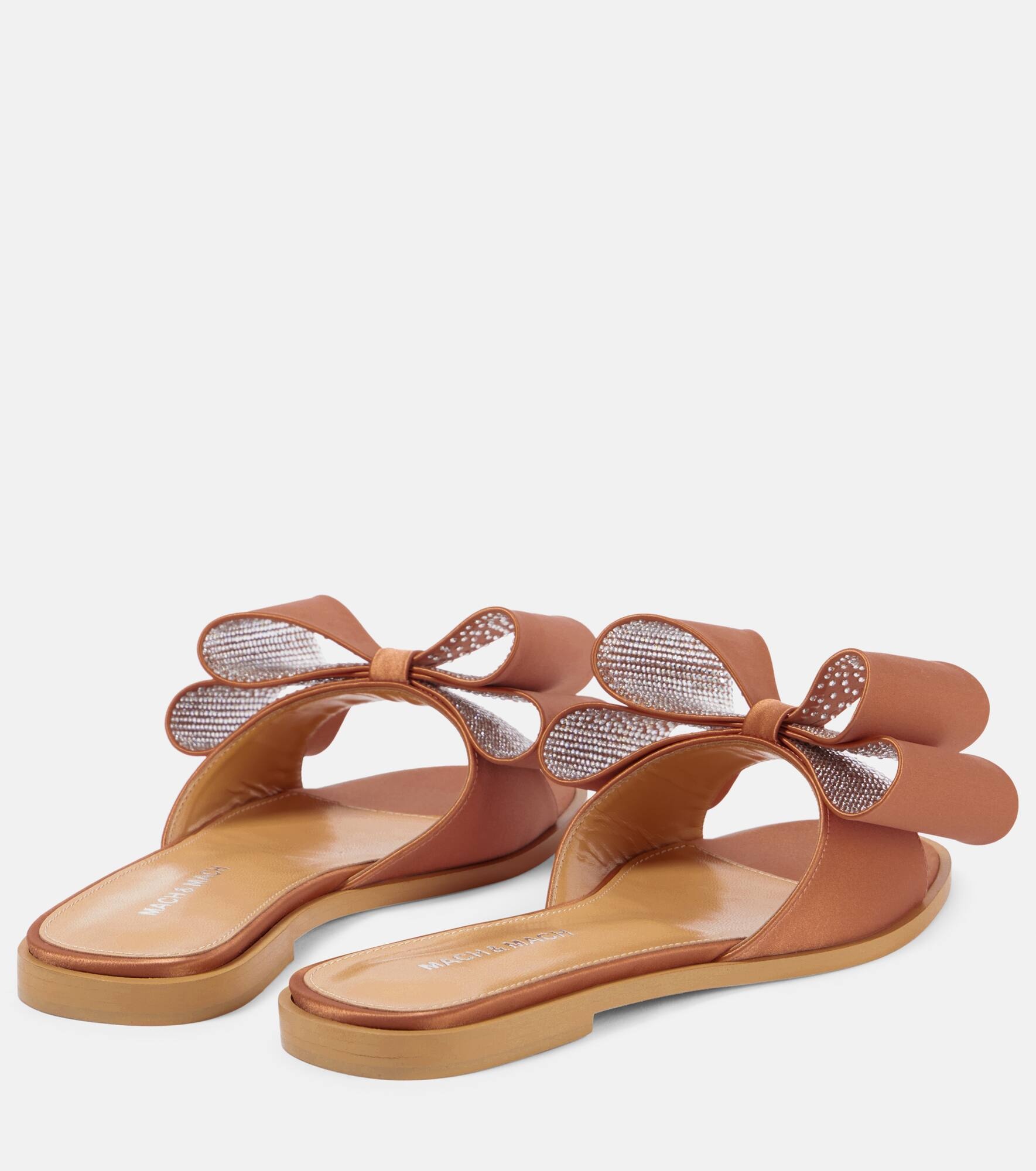 Le Cadeau Double Bow satin slides - 3