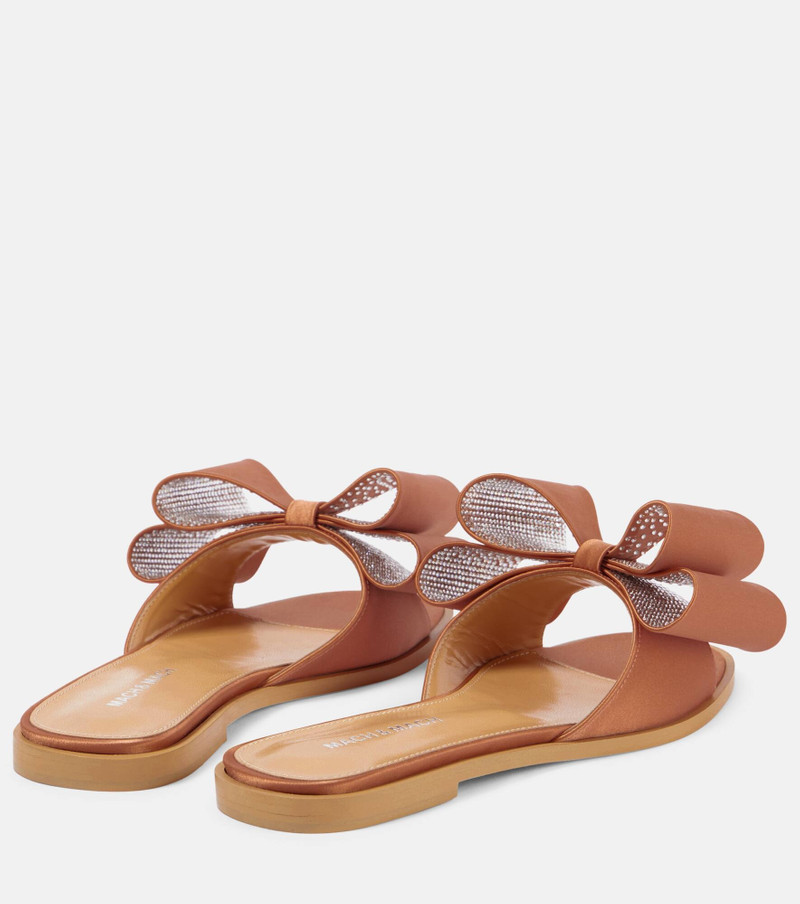 Le Cadeau Double Bow satin slides 3