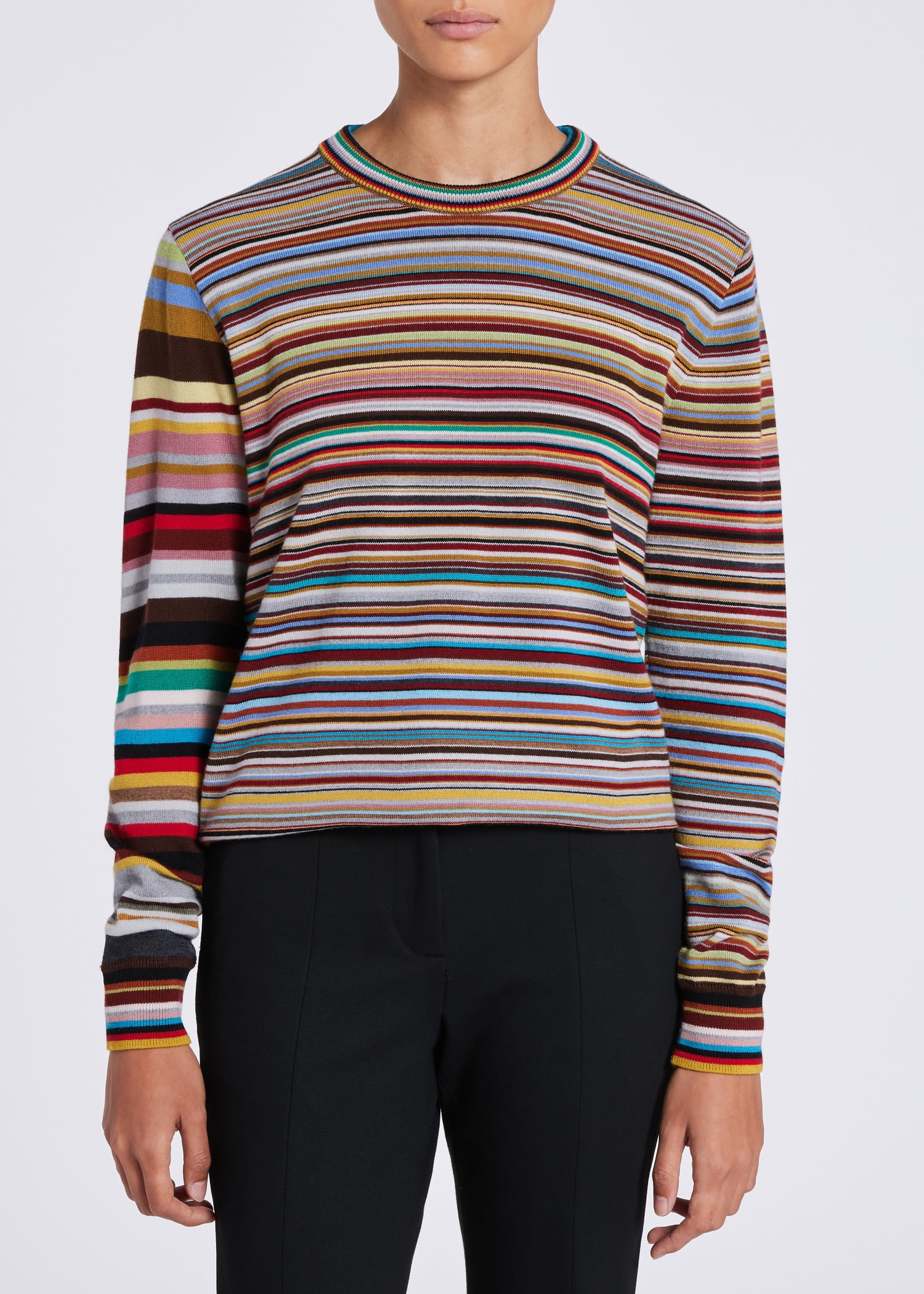 'Signature Stripe' Contrast Wool Sweater - 4