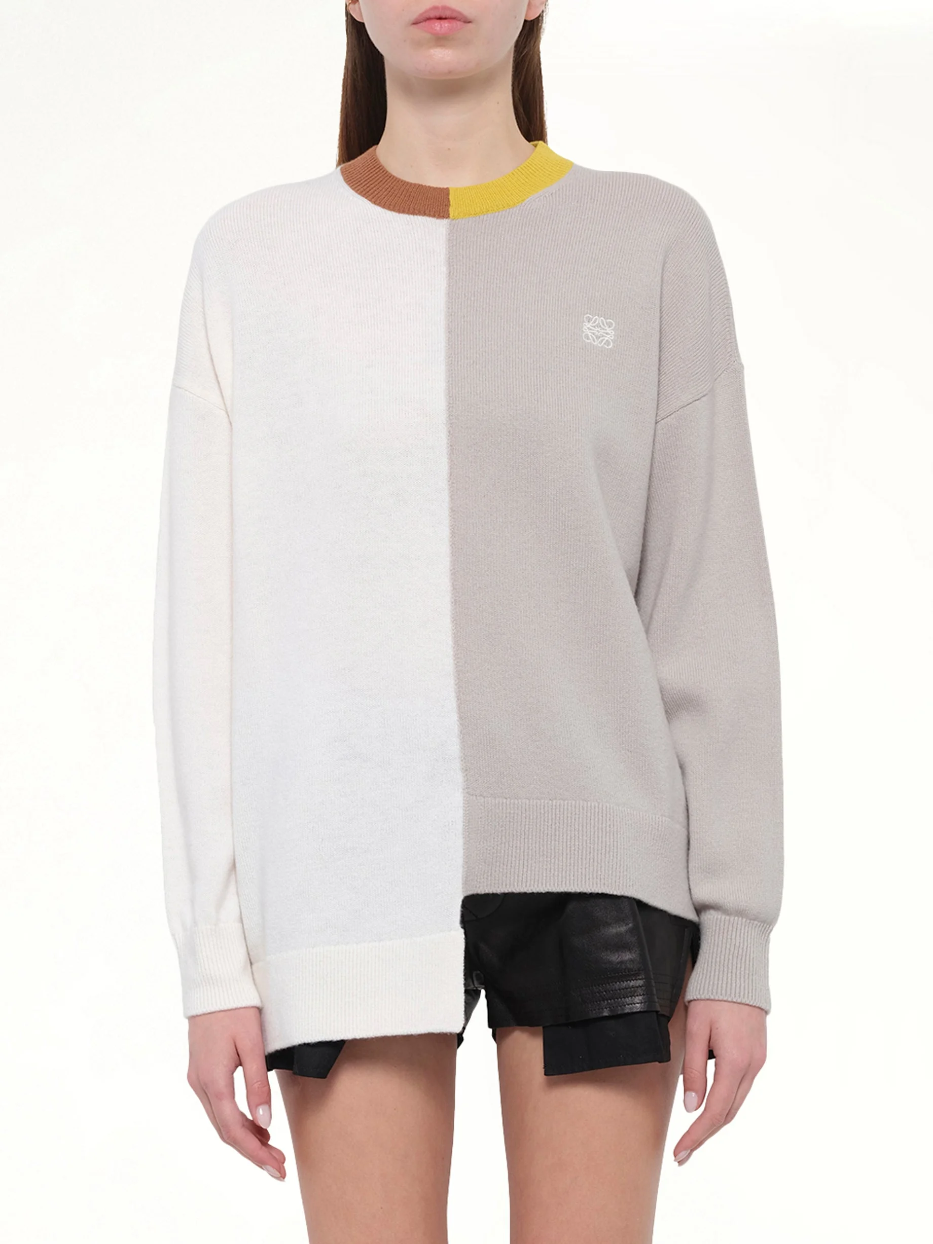 Asymmetric Sweater in Mustard/Bronze - 1