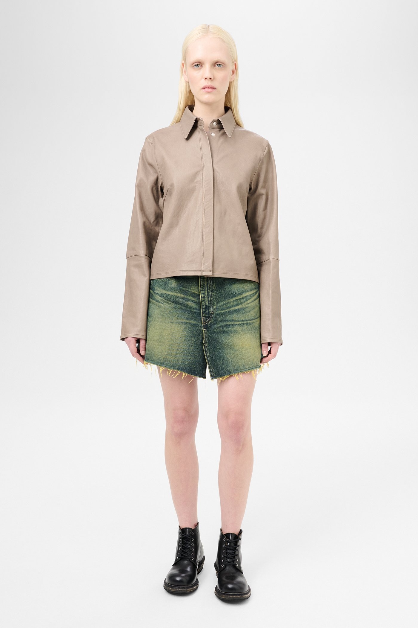 Auto Shirt 70s Grey Velvet Lamb Skin - 2