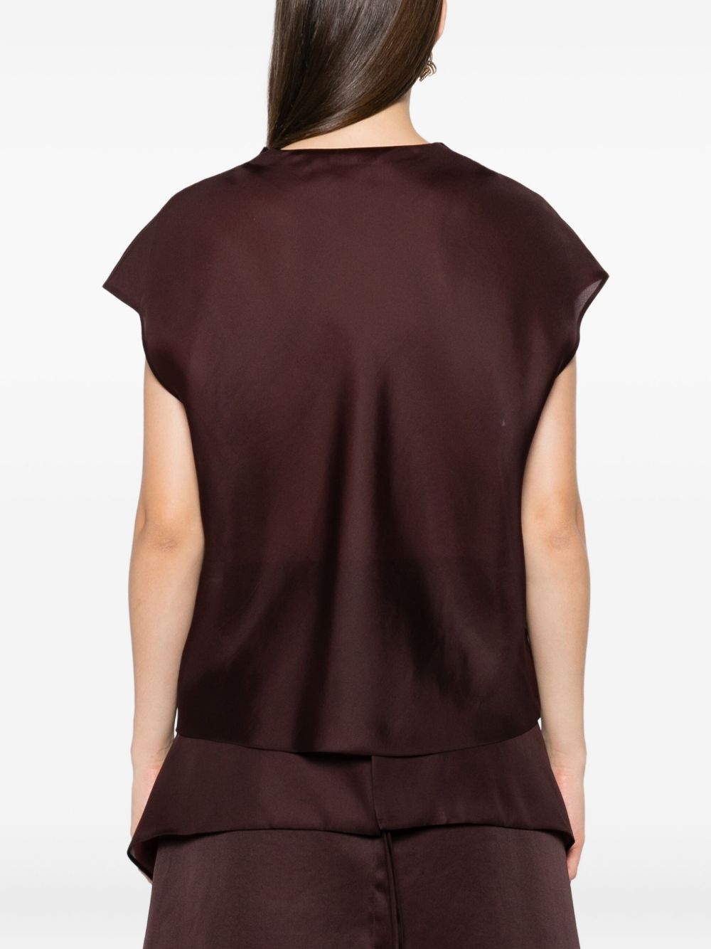 Barbo scoop-neck silk top - 4