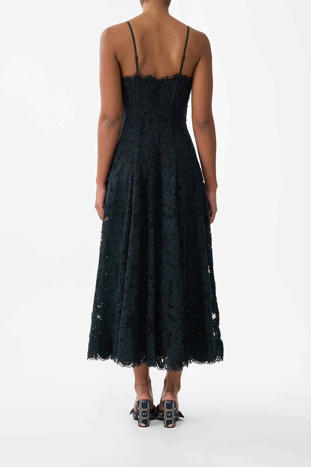 CORSET DRESS WITH LONG FLARED SKIRT - 3