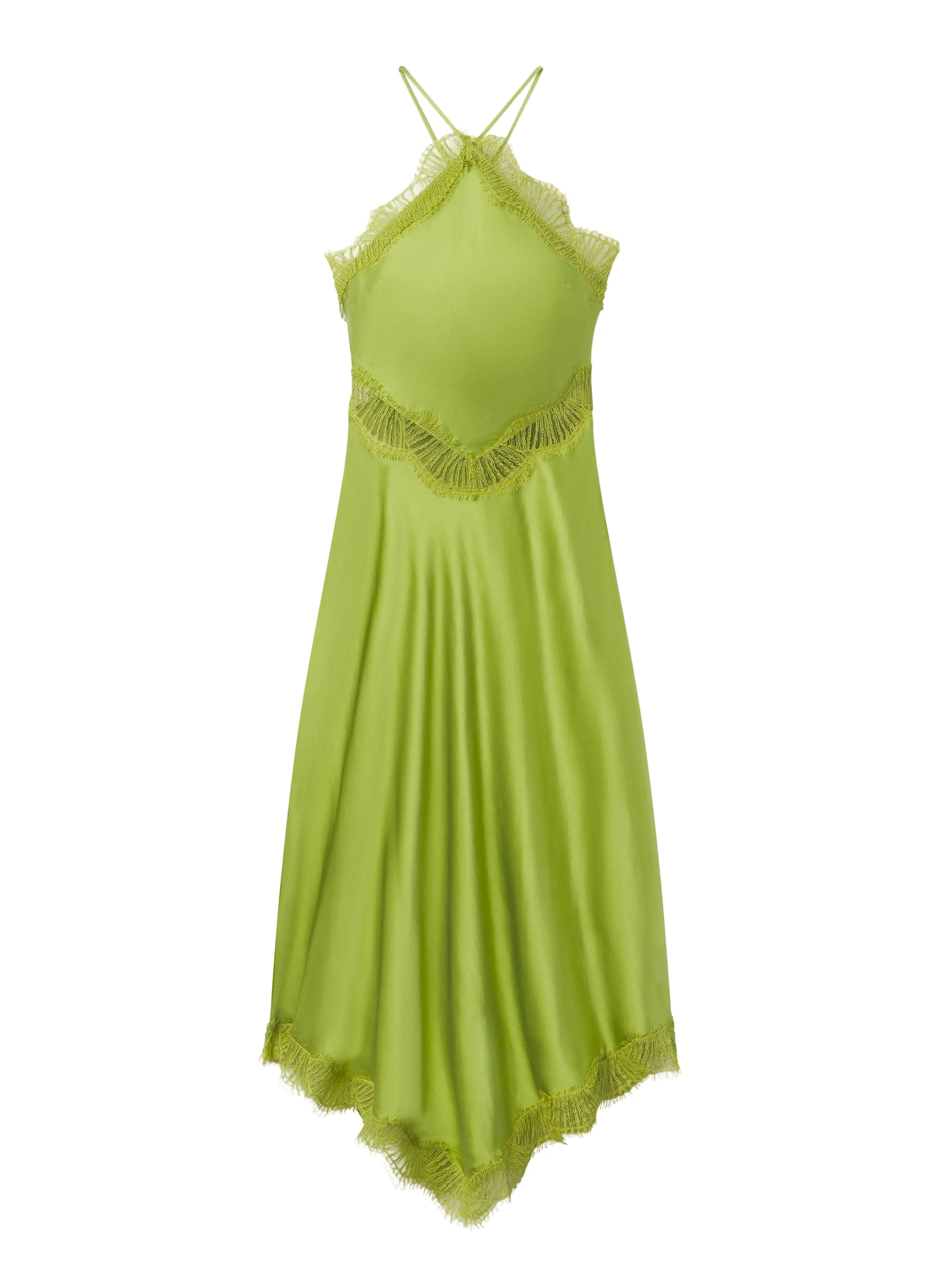 Lucia Satin and Lace Midi Dress - 1