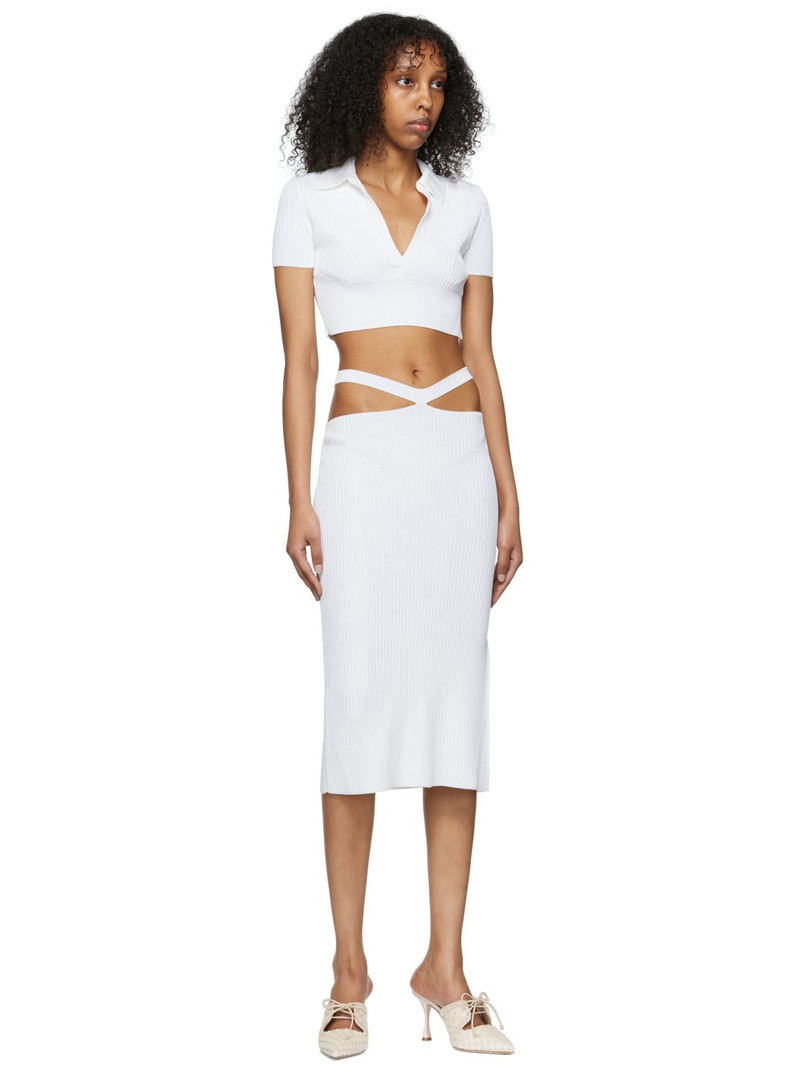 ANNA OCTOBER White Alizee Midi Skirt outlook