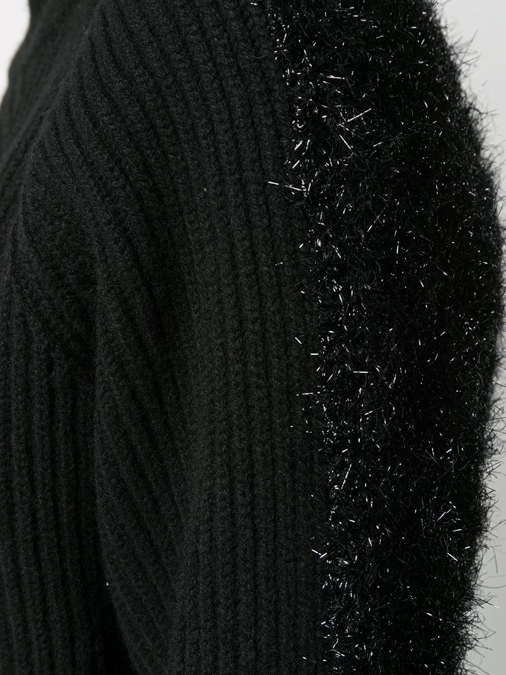 turtleneck ribbed fuzzy jumper - 5