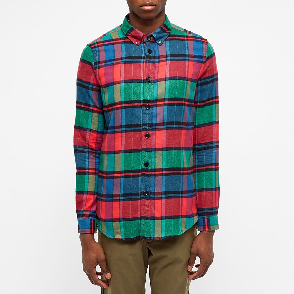 Paul Smith Button Down Heavy Flannel Check Shirt - 3