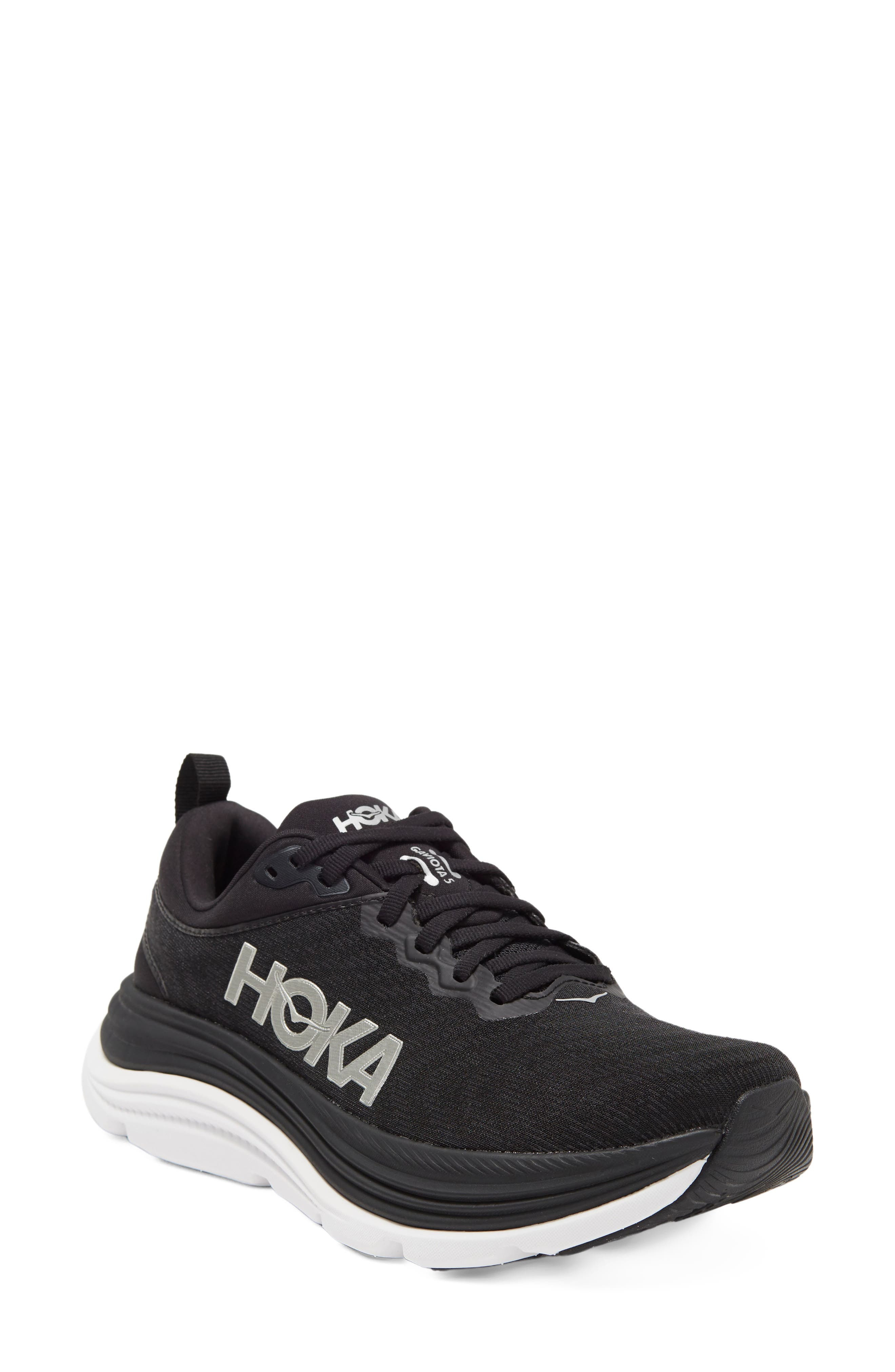 HOKA Gaviota 5 Running Shoe in Black /White at Nordstrom - 1