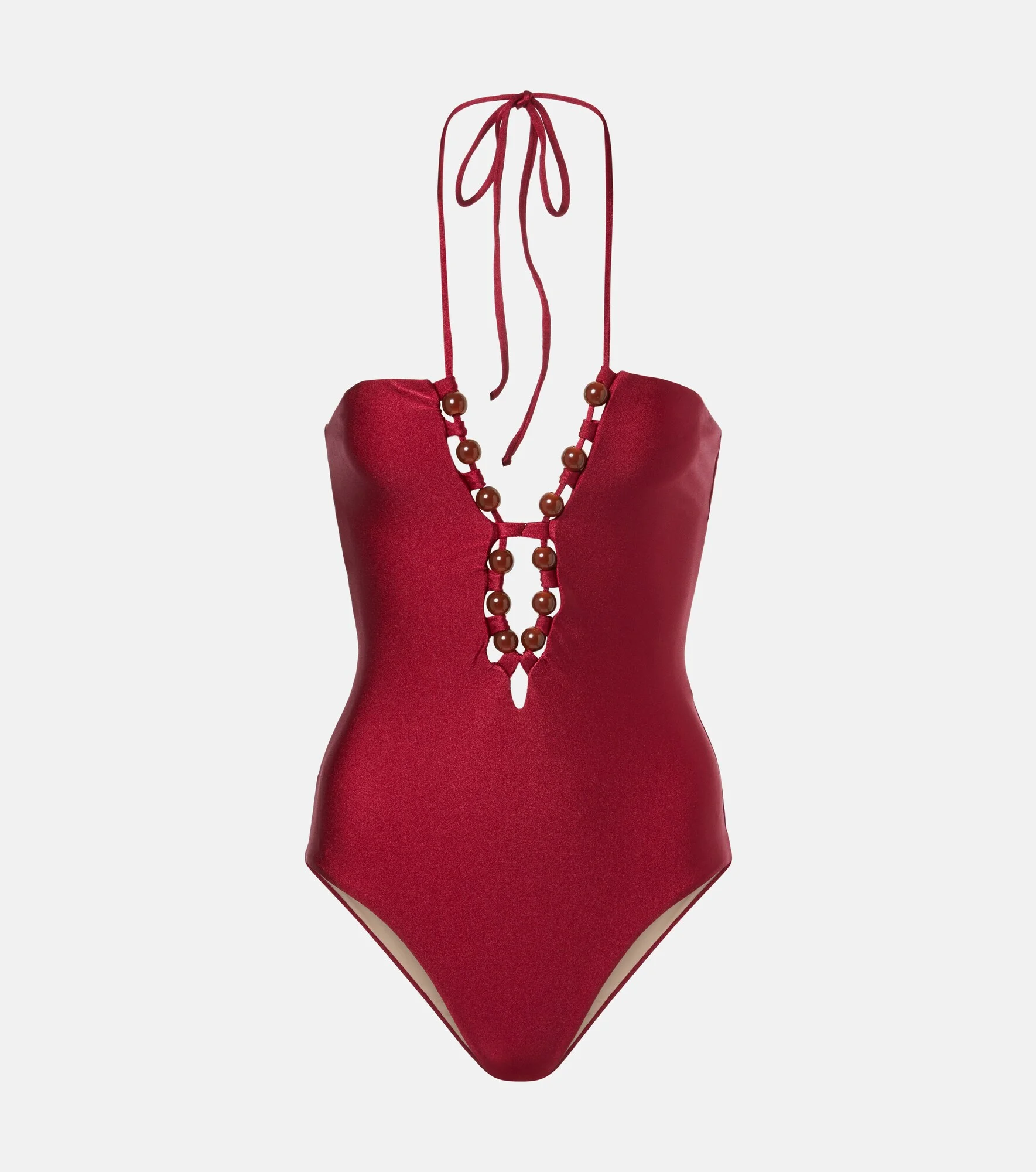 Beaded halterneck swimsuit - 1