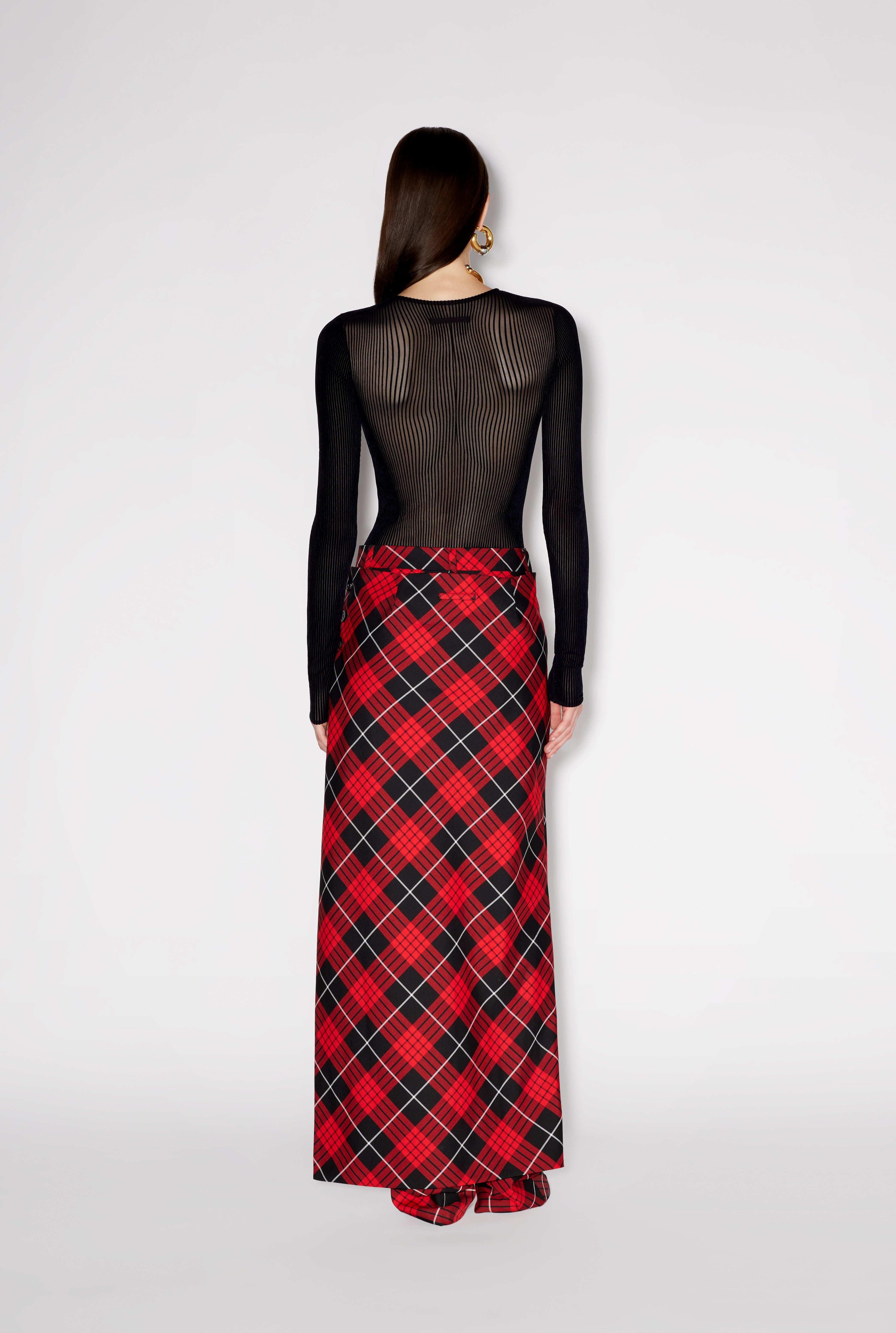 THE RED TARTAN SUIT PANT SKIRT - 6