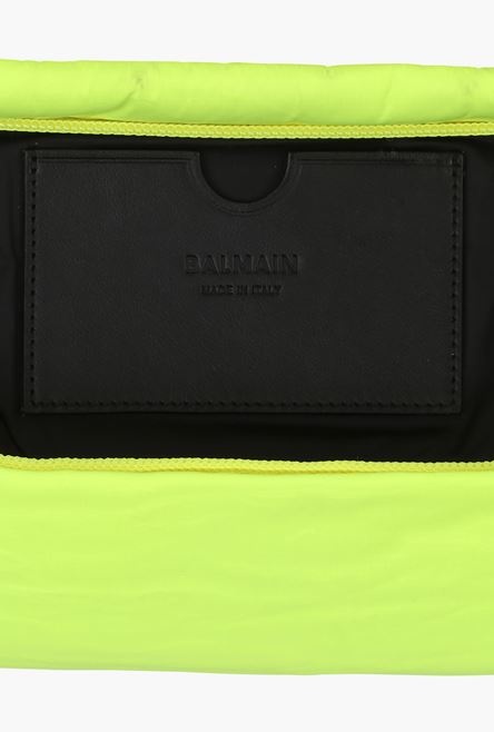 Lime-green embossed nylon belt bag - 4