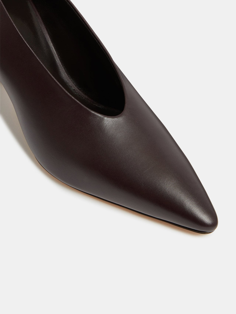 Victoria Decolette Wedge / Plum Leather 4