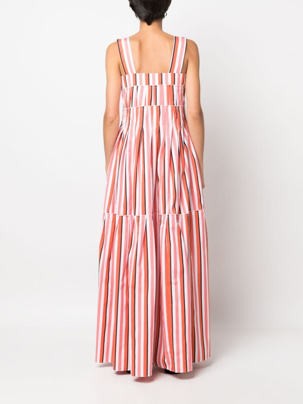 sleeveless striped long dress - 4