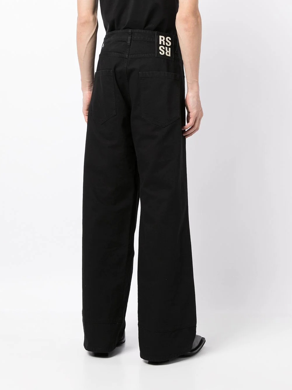 logo-patch wide-leg jeans - 4