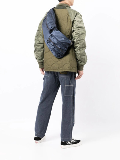 Junya Watanabe MAN asymmetric zipped messenger bag outlook