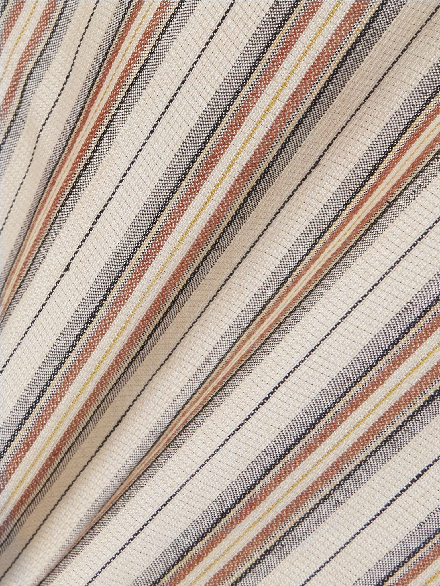 Striped printed linen and silk-blend kaftan Beige - 4