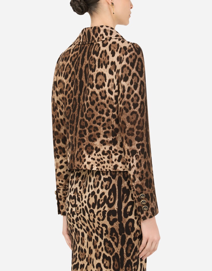 Wool Dolce jacket with leopard print - 5