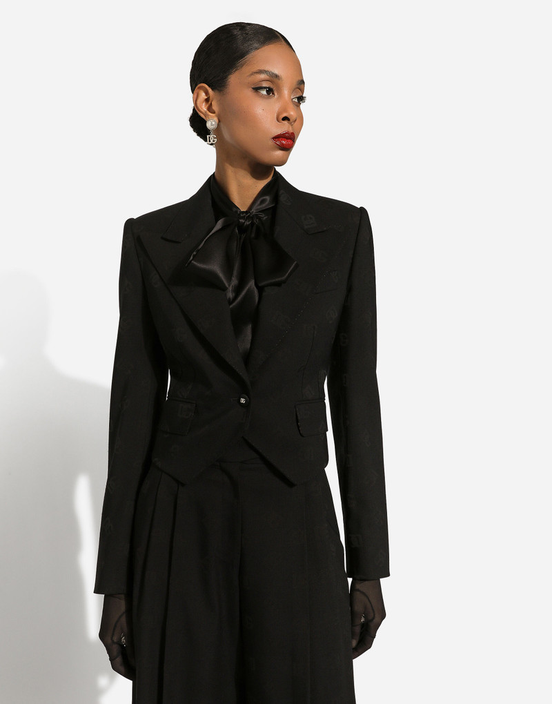 Wool jacquard Spencer jacket with DG logo 4