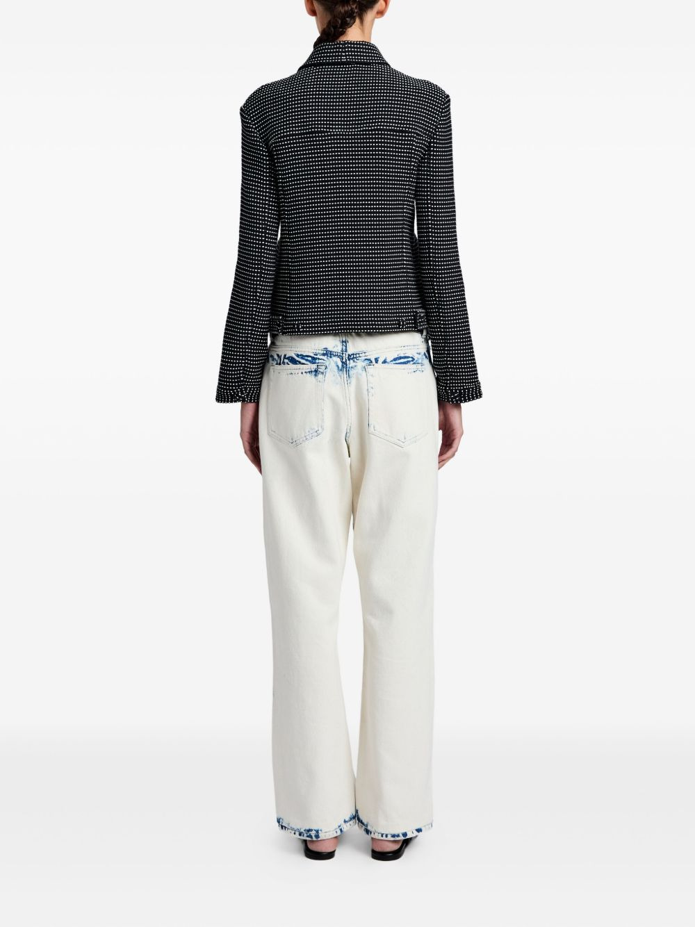 dot-pattern pocket jacket - 4
