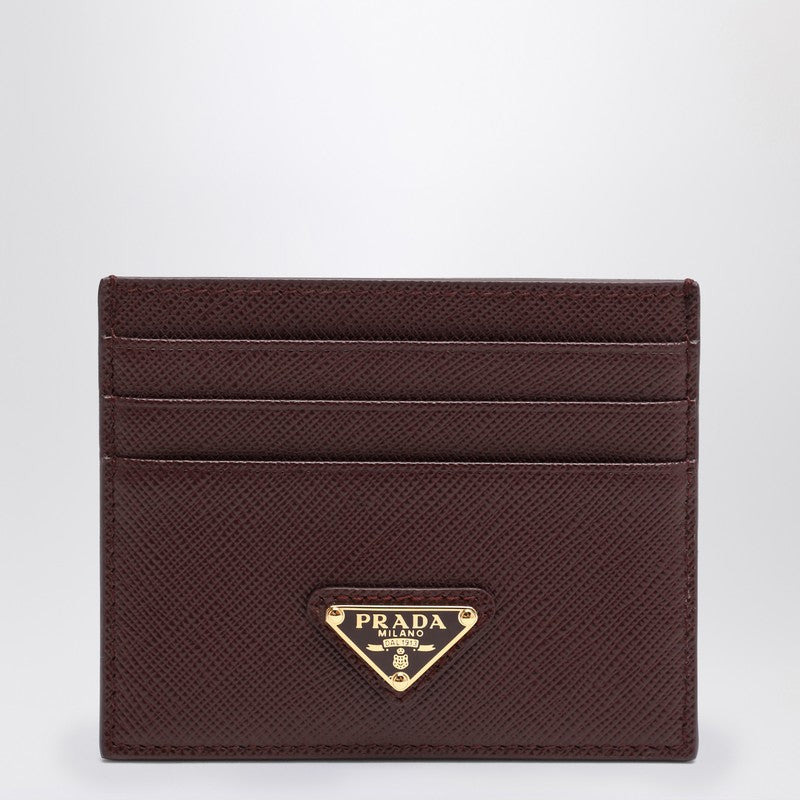 Prada Burgundy Card Holder In Saffiano Women - 1