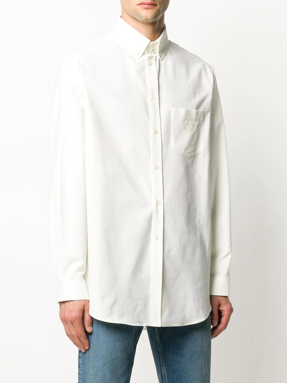 embroidered logo Oxford shirt - 3