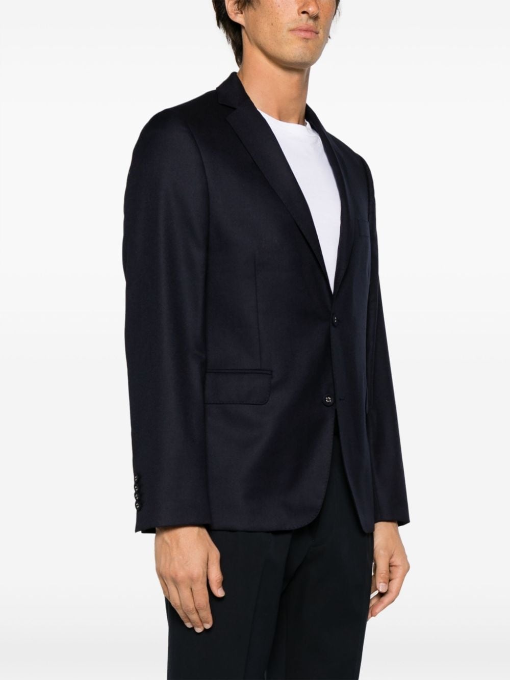 tailored single-breasted wool blazer - 3