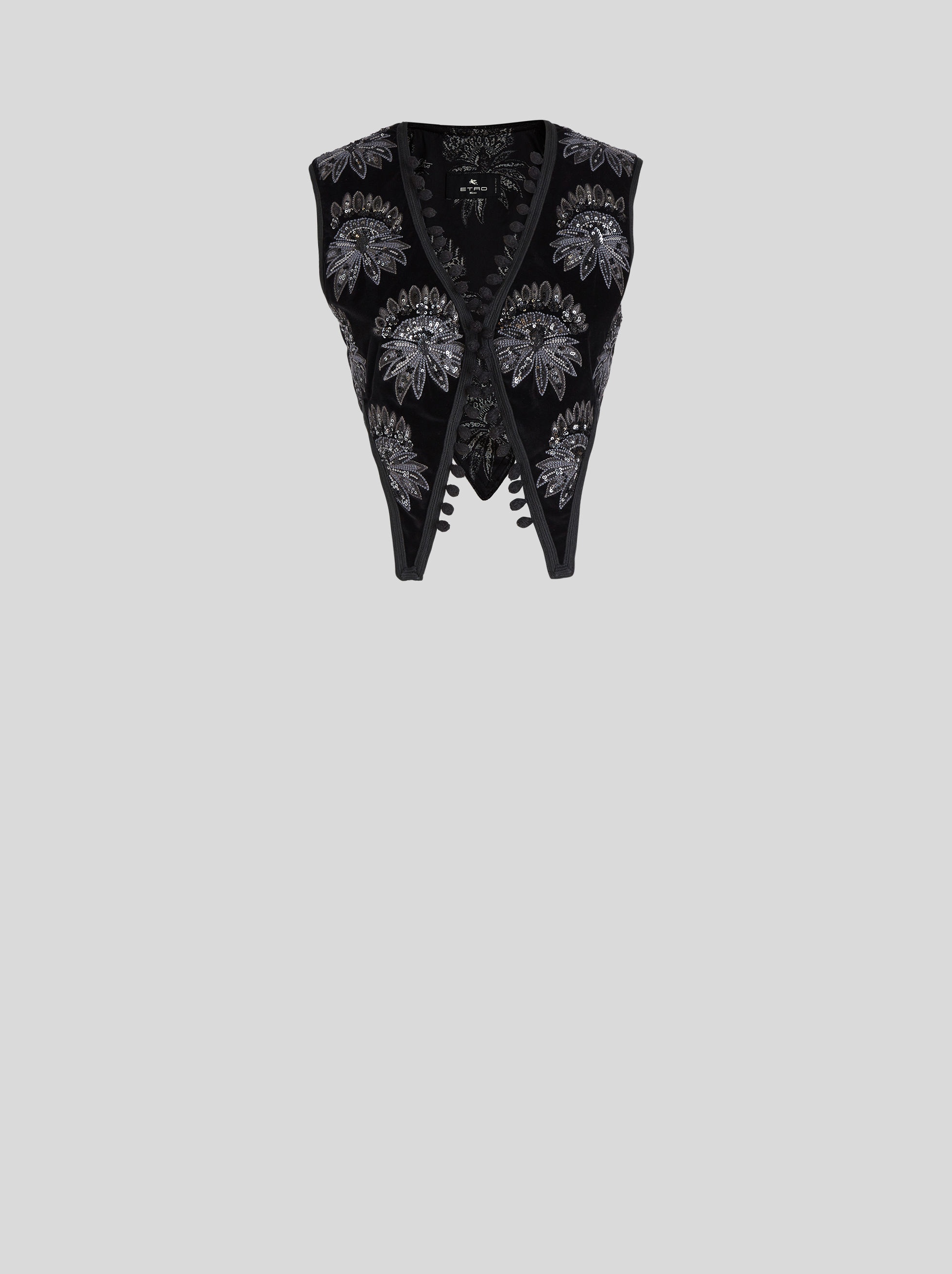 EMBROIDERED VELVET WAISTCOAT - 1