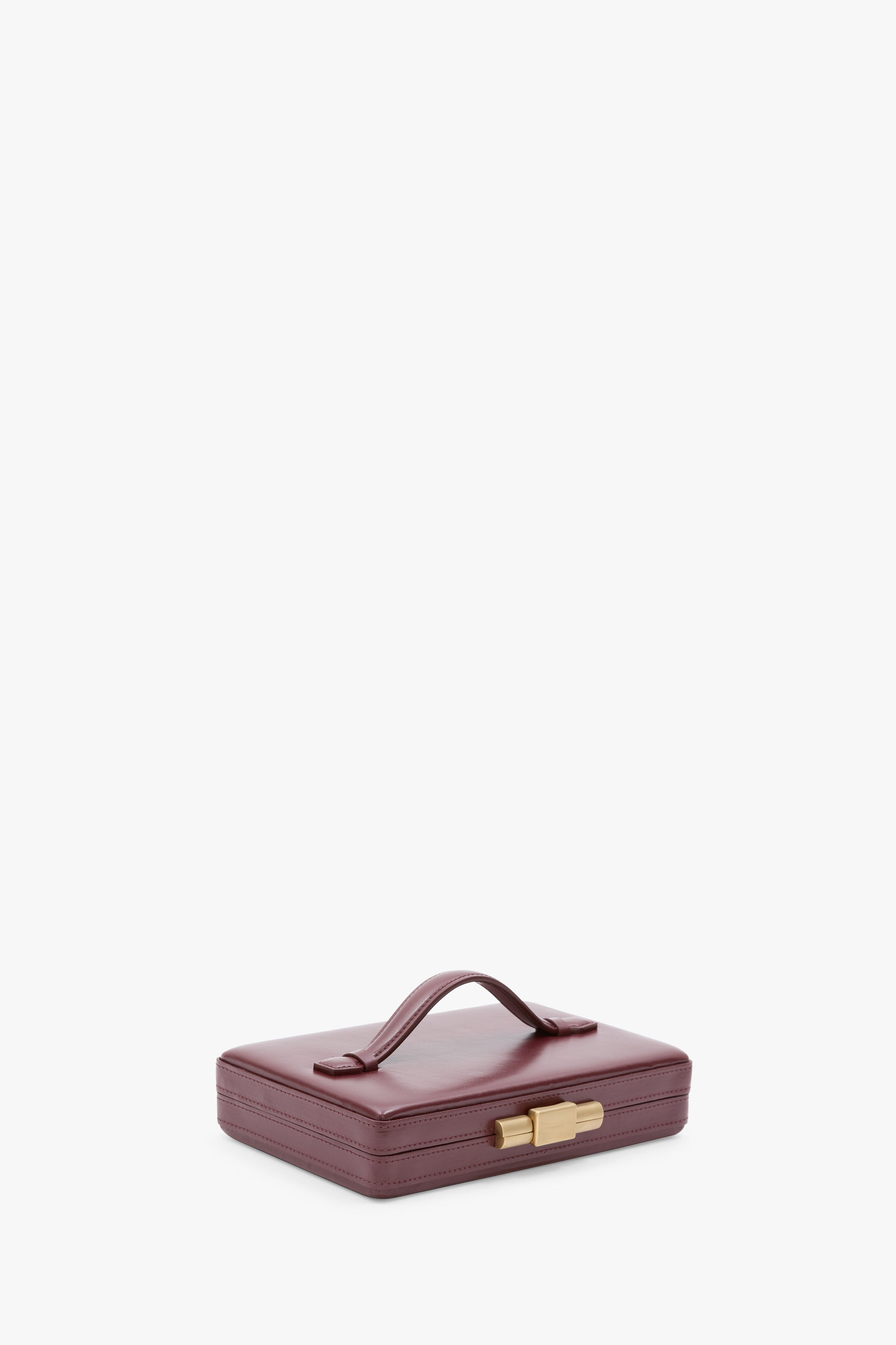 Box Clutch In Burgundy Smooth Leather - 3