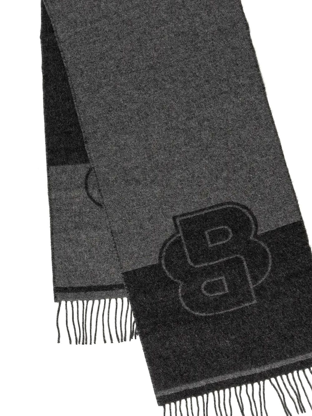 logo-jacquard scarf - 2