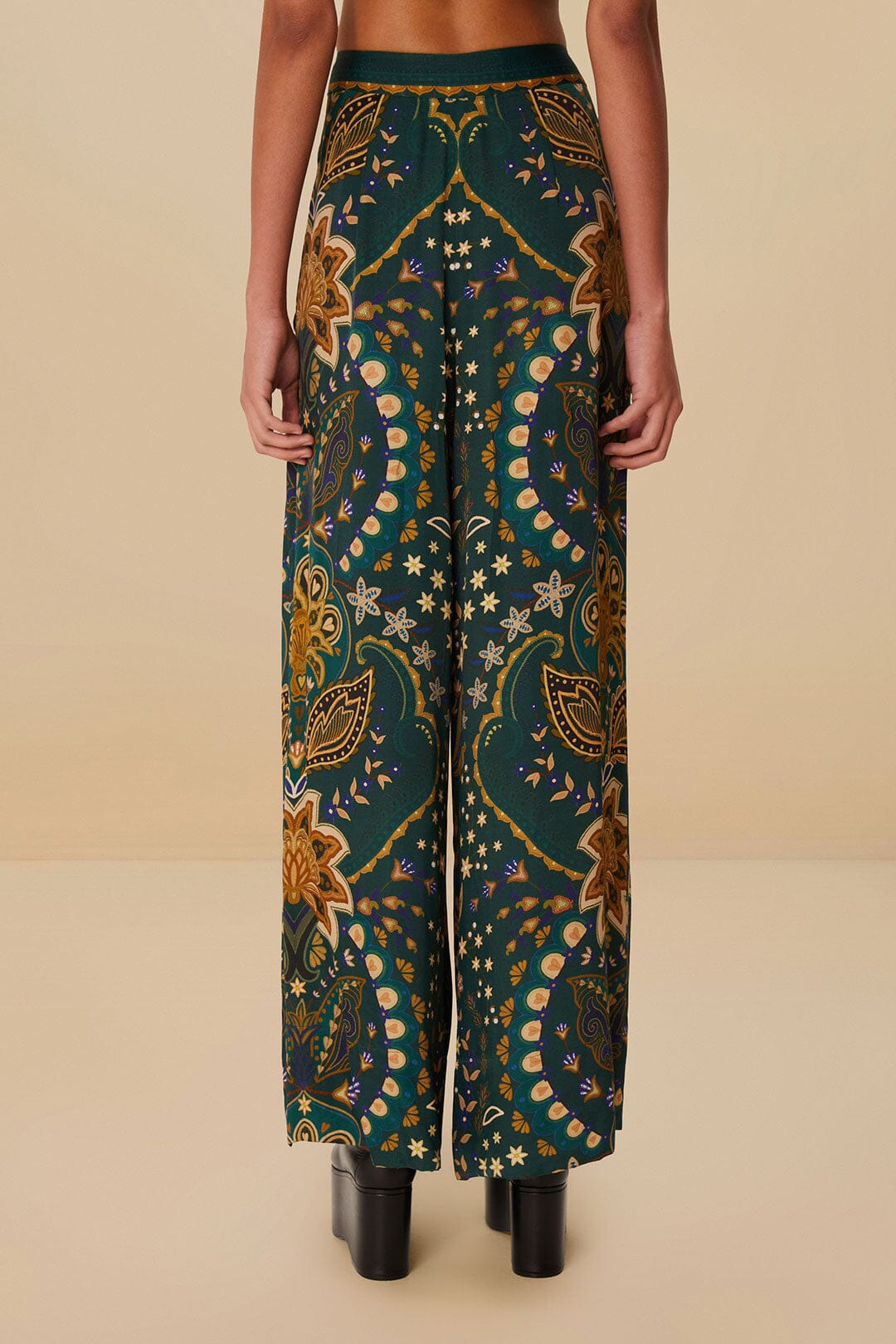 Black Jaipur Lenzing™ Ecovero™ Viscose Flare Pants - 4